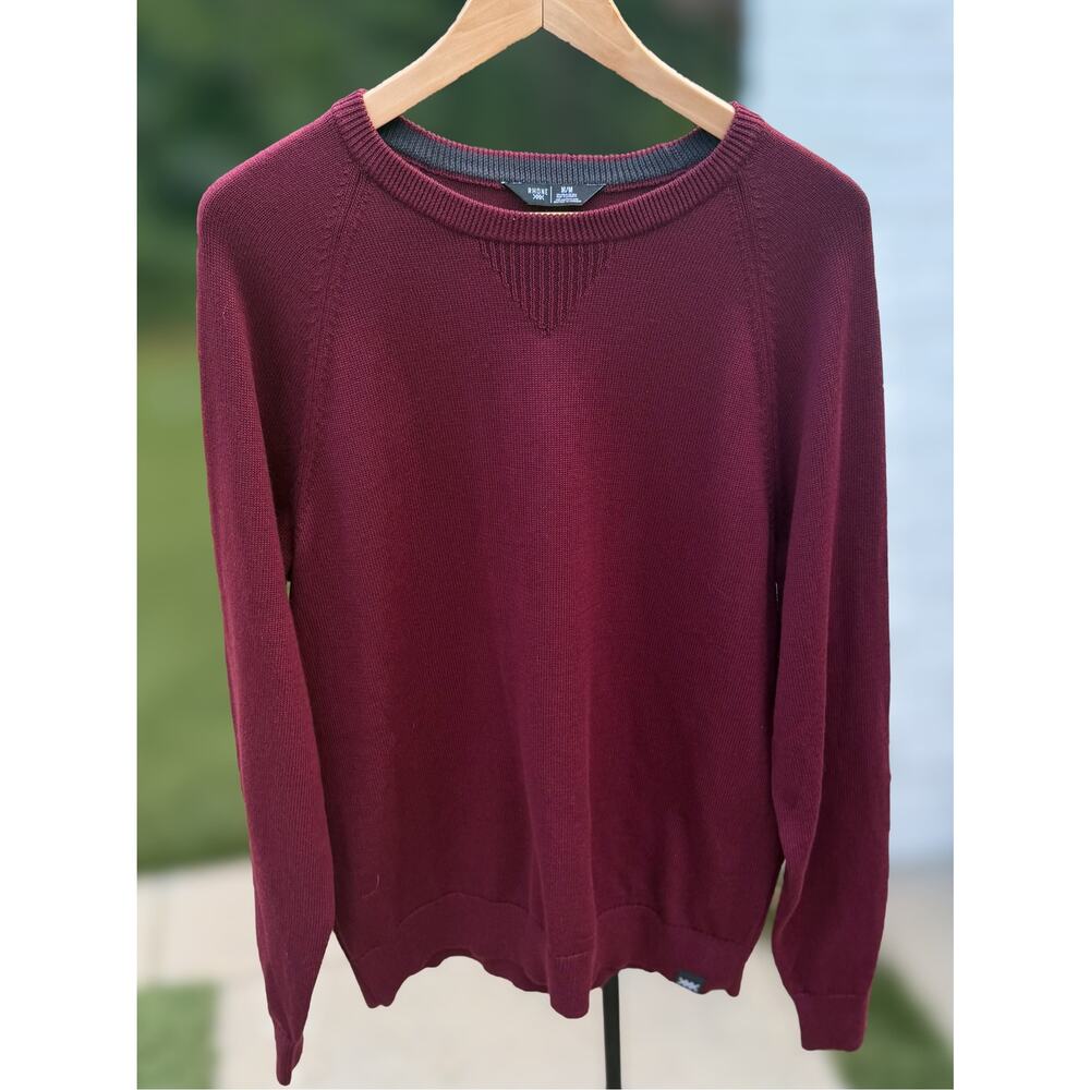 Rhone Dubliner Crewneck Sweater Medium Tawny Port NWT Raglan Cotton Blend